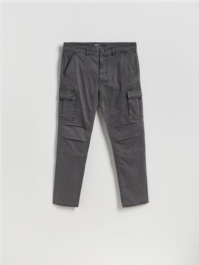 Reserved - Spodnie cargo slim fit - ciemnoszary