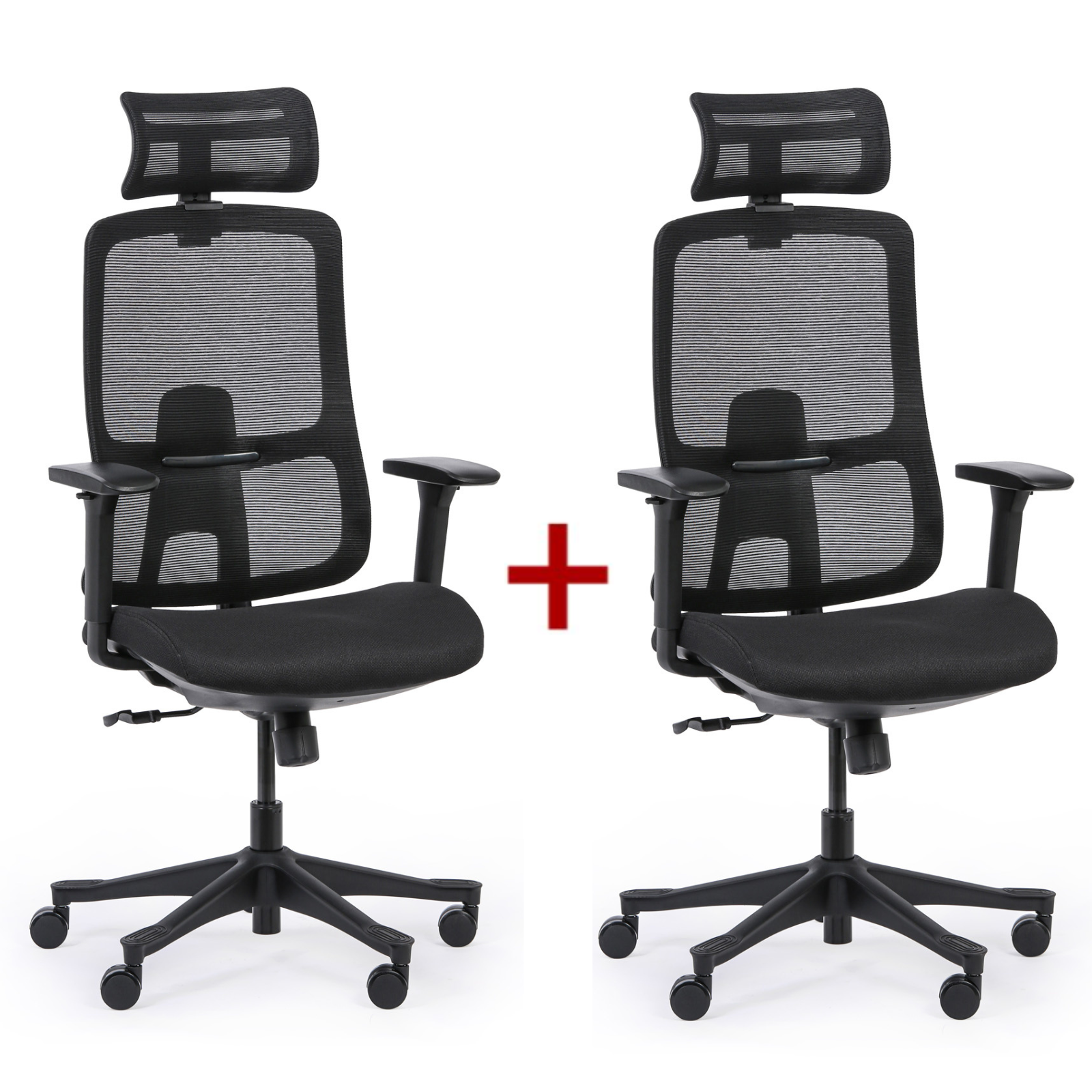 Krzesło biurowe LYNX 1+1 GRATIS, czarny