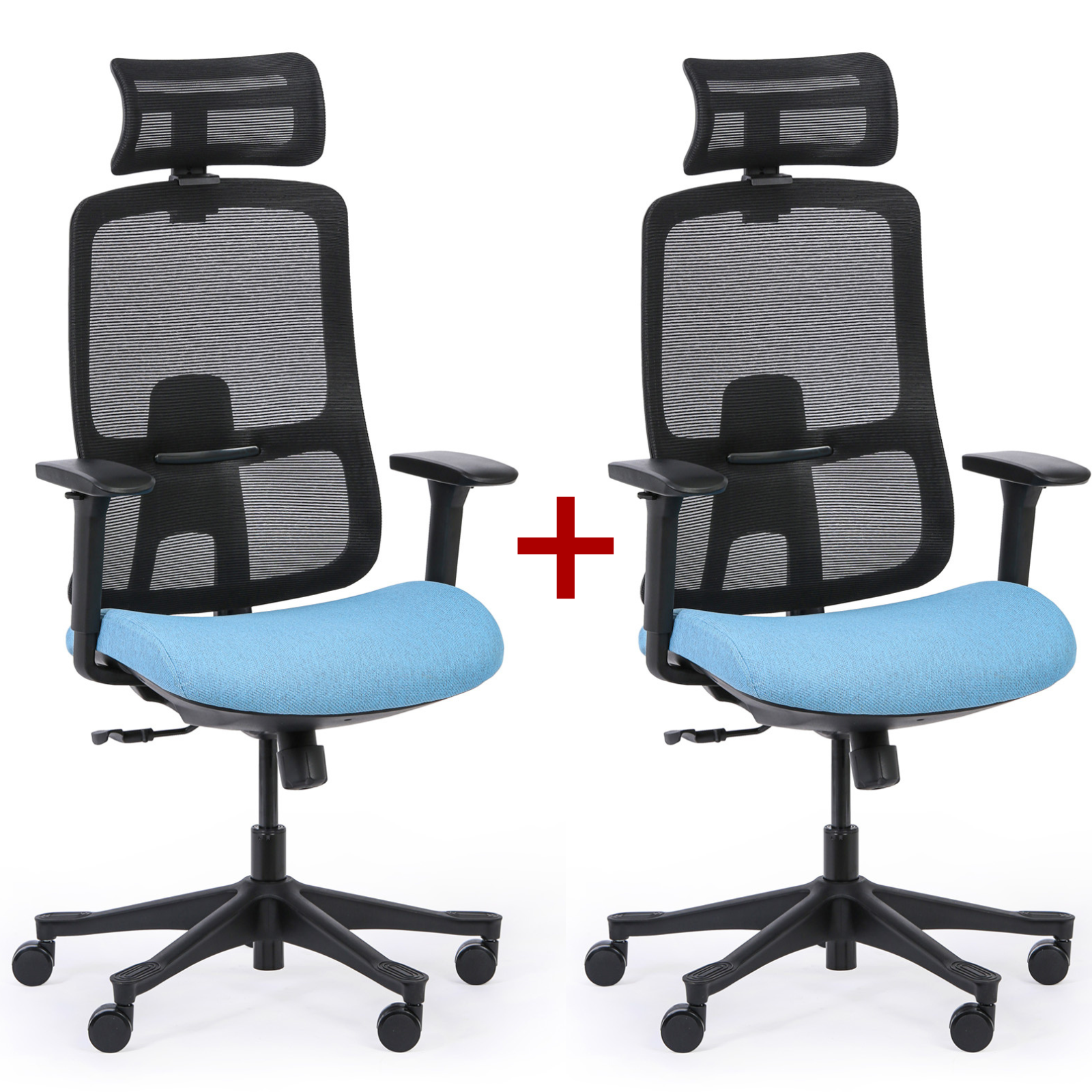 B2B Partner Krzesło biurowe LYNX 1+1 GRATIS, niebieski