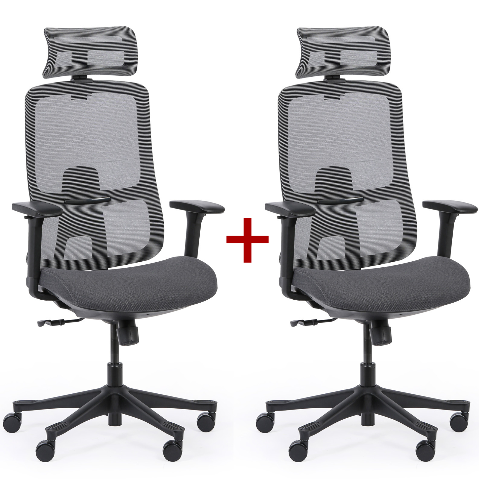 B2B Partner Krzesło biurowe LYNX 1+1 GRATIS, szary