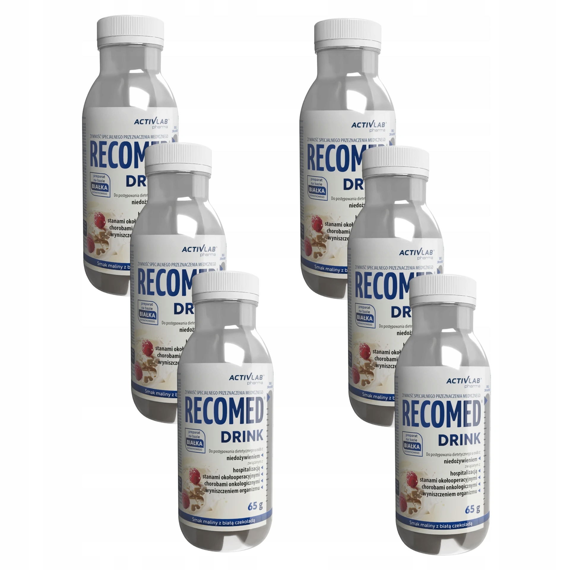 Activlab Pharma RecoMed Drink, smak malina-biała czekolada, 6 x 65 g