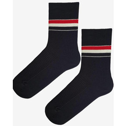 Skarpetki męskie z wiskozą w sportowym stylu czarne Striped Stripe Marilyn