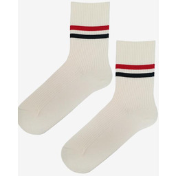 Skarpetki męskie z wiskozą w sportowym stylu off white Striped Stripe Marilyn