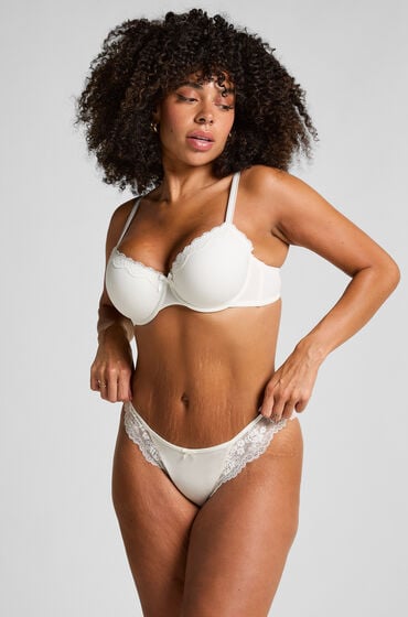 Hunkemöller Brazyliay Caro z wysokim wycięciem Biały