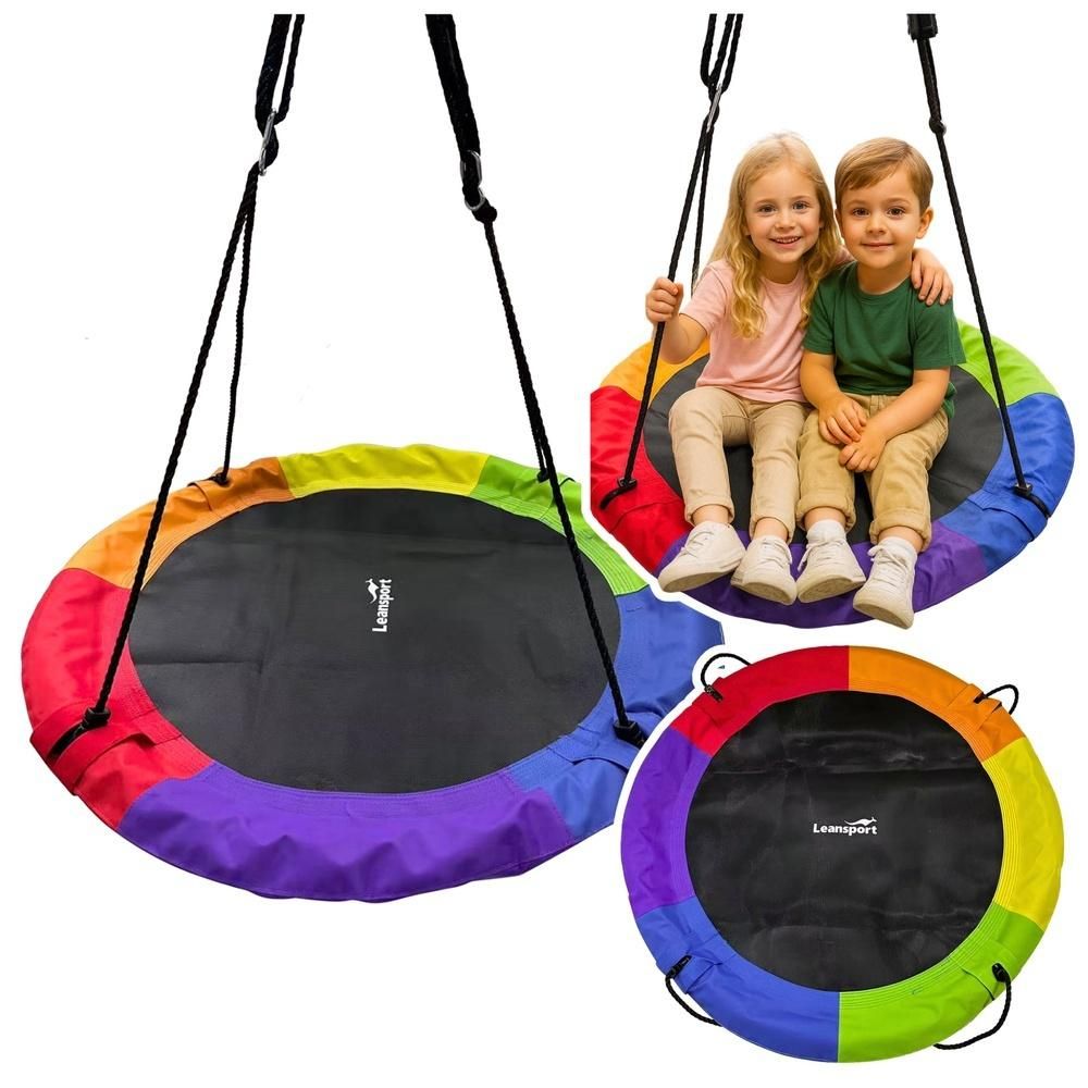 Huśtawka ogrodowa bocianie gniazdo kolorowa 100cm Leantoys - zabawka