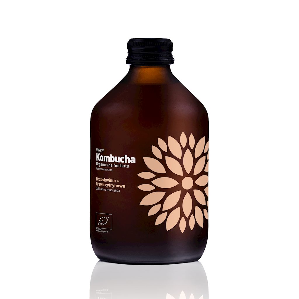Vigo Yoko Kombucha z brzoskwinią i trawą cytrynową 330 ml Bio - Żywność