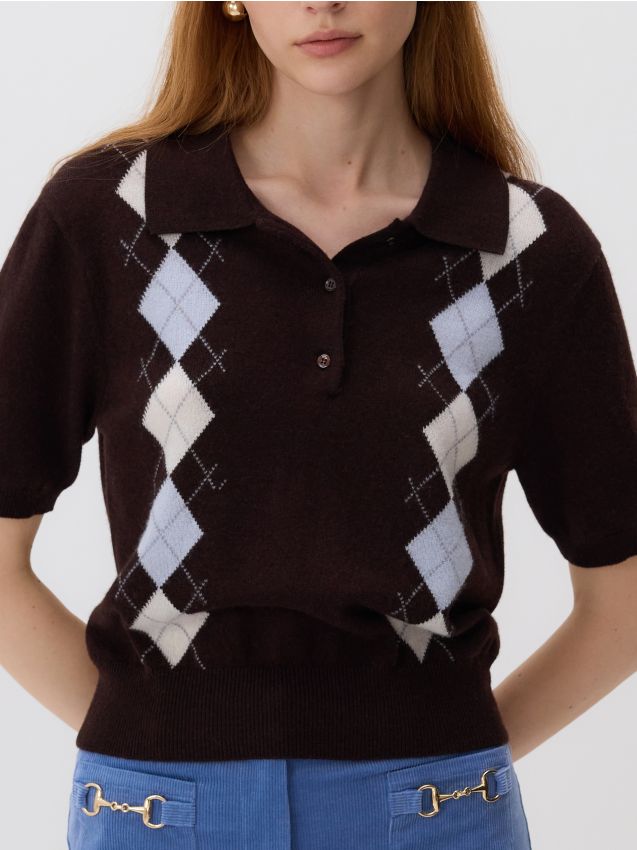 Reserved - Wełniany sweter z kaszmirem - wielobarwny