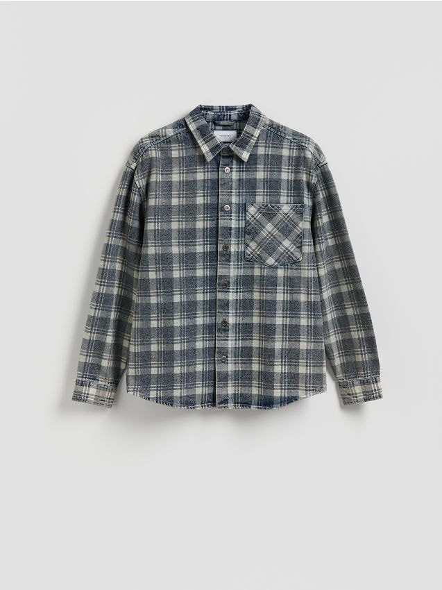 Reserved - Koszula comfort fit w kratę - niebieski