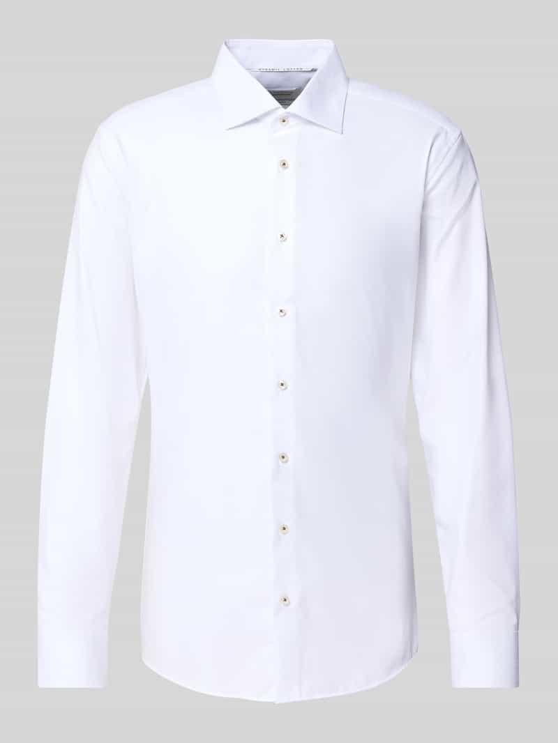 Koszula biznesowa o kroju slim fit z listwą guzikową