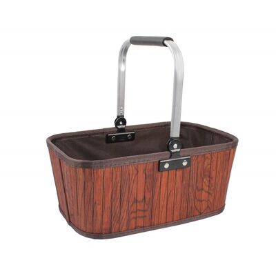 Kosz zakupowy bambusowy brązowy 37 x 24 x 39 cm