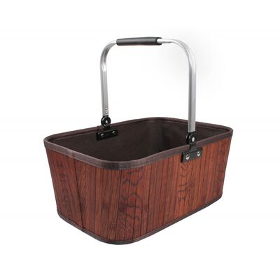 Kosz zakupowy bambusowy brązowy 40 x 30 x 43 cm