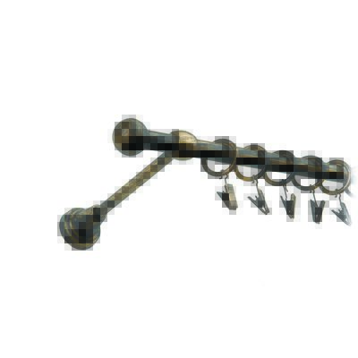 Karnisz pojedynczy motyw kuty Ø16, 220 cm czarno-złoty kulka