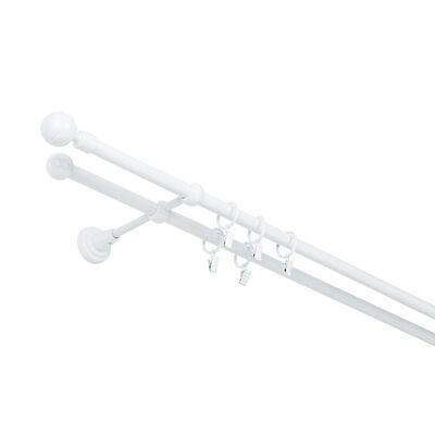 Karnisz podwójny 16/16 mm biały błysk 200 cm żabka paola