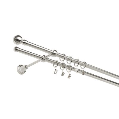 Karnisz podwójny 19/19 mm efekt stali 240 cm żabka paola