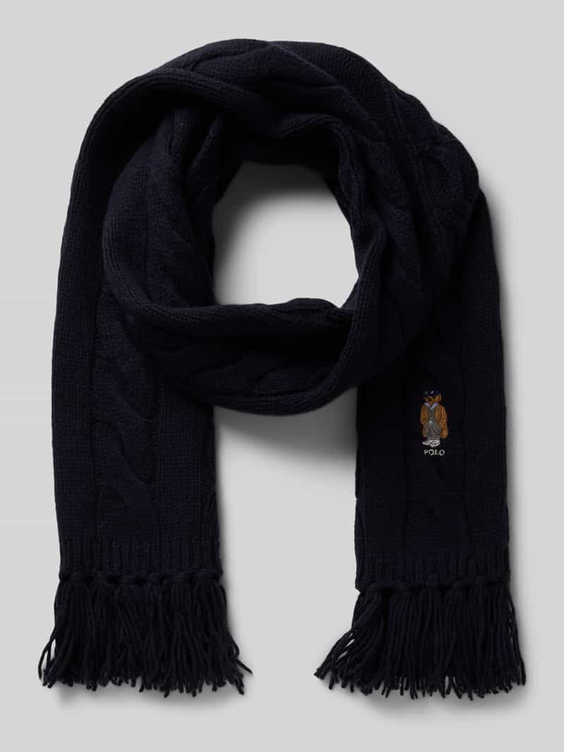 Szal wełniany z frędzlami