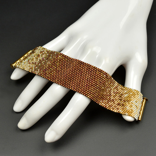 Brown Ombre, wyplatana bransoleta, beading