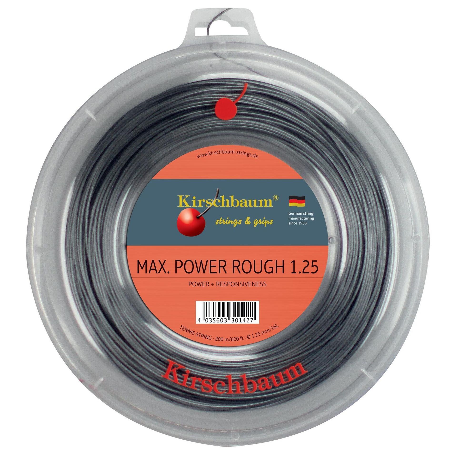Kirschbaum naciąg rolka Max Power Rough, 1.30 MM, antracyt, 200 m, 0105260218400016 MPR130-1,3 mm