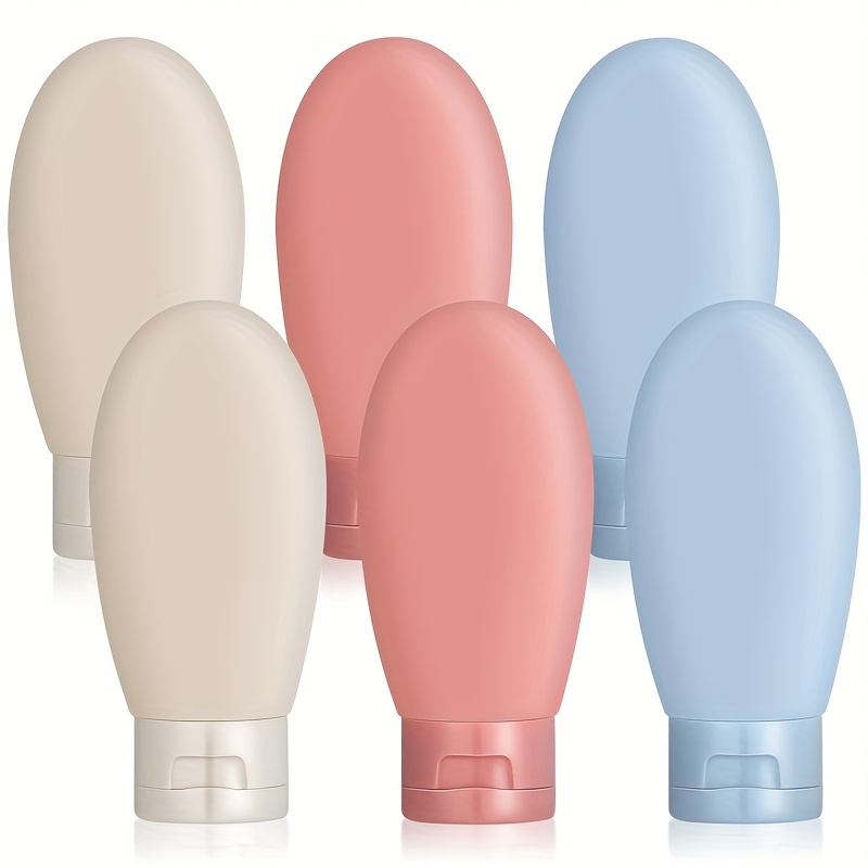 TEMU 6 Sztuk (60 Ml) Zestaw Butelek Podróżnych, Zestaw Nieskutecznych, Wielokrotnego Użytku, Zestaw Pojemników Do , Na Płynne Środki Dozywające,