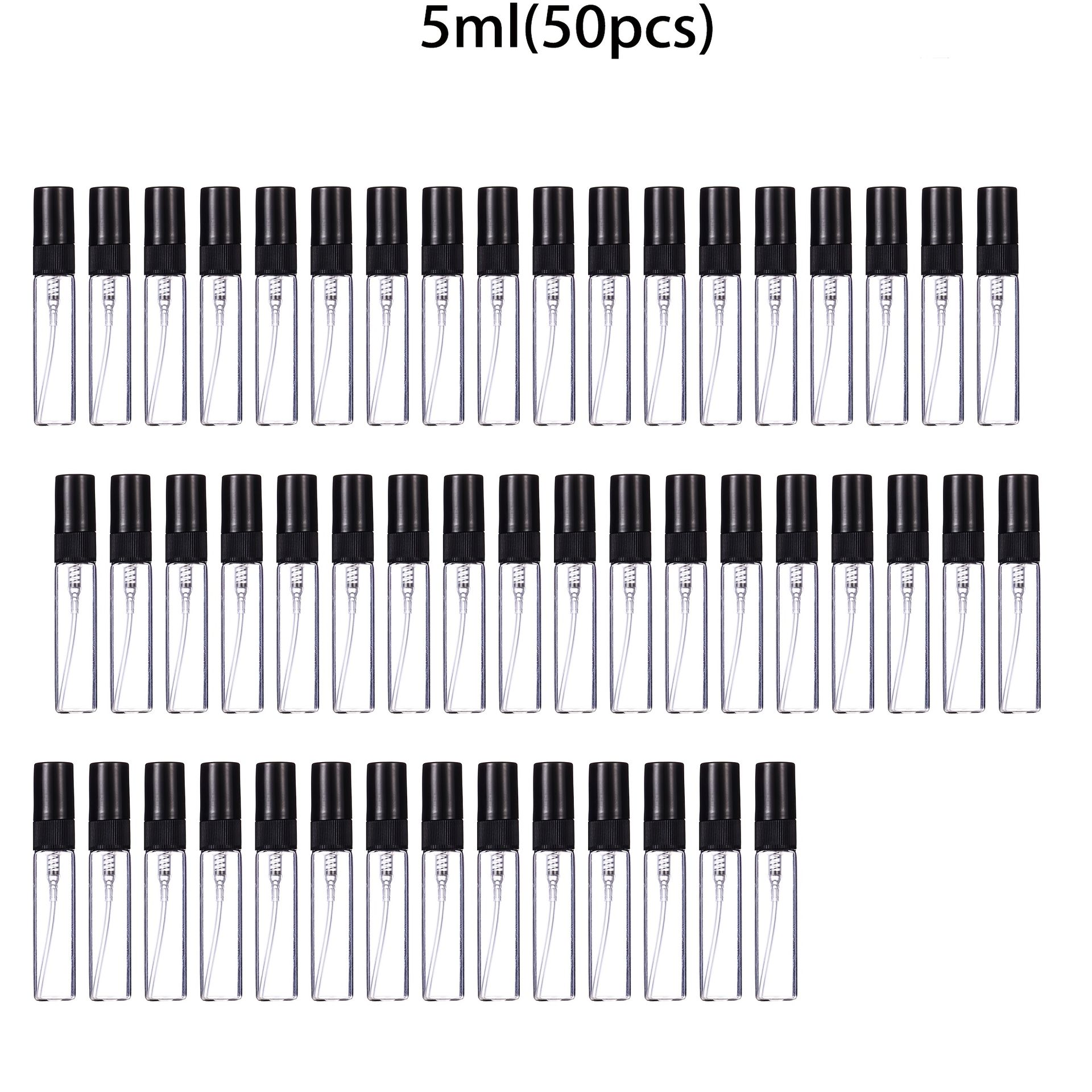 TEMU Przenośne Butelki z Zapachami o Pojemności 5ml i 10ml do Napełniania - Bez PVC, Szklane i Plastikowe Rozpylacze w Cienkiej Mgiełce dla Olejków