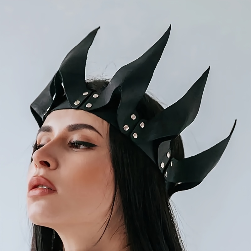 TEMU Czarno-czerwony koronkowy hełm, styl punku Y2K, detale z nitkami, unisex do cosplayu, maskarady, karnawału, akcesorium na festiwal, nie