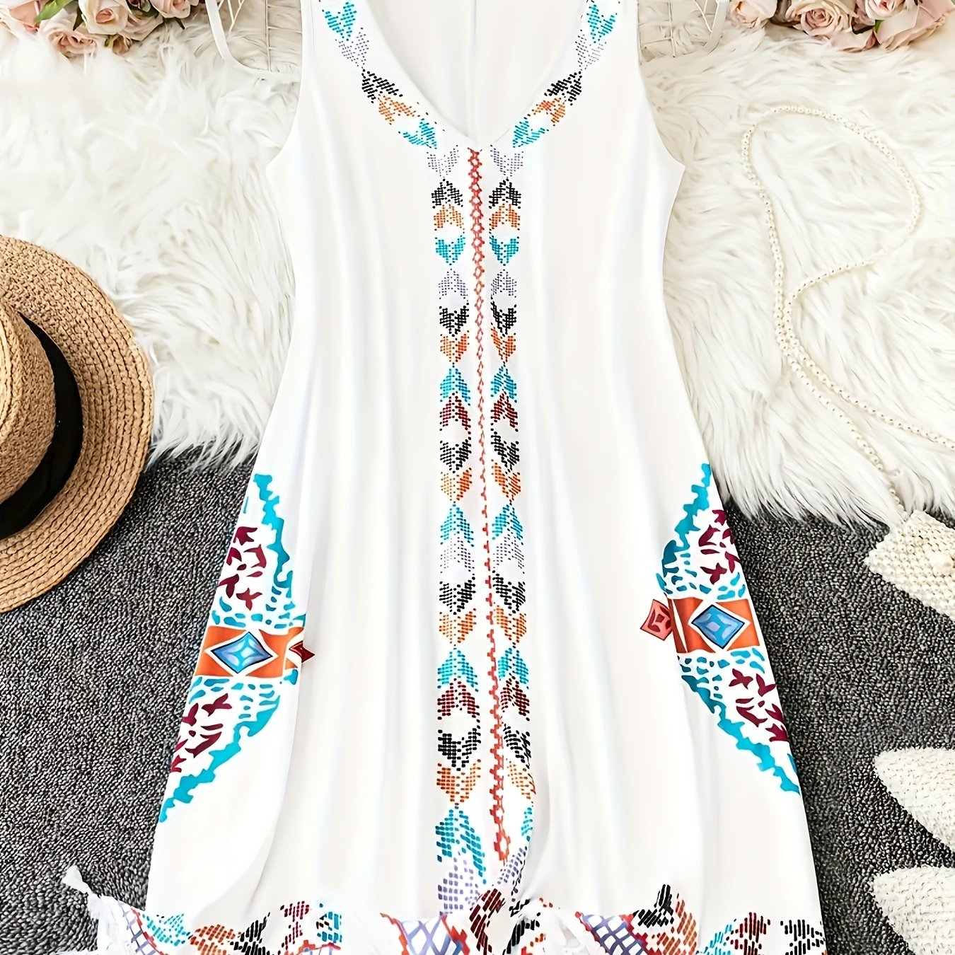 TEMU Styl Boho Sukienka