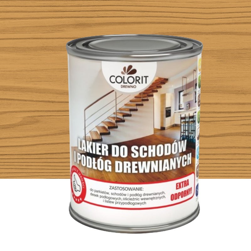 Lakier do schodów i podłóg dąb 0.75 l Colorit