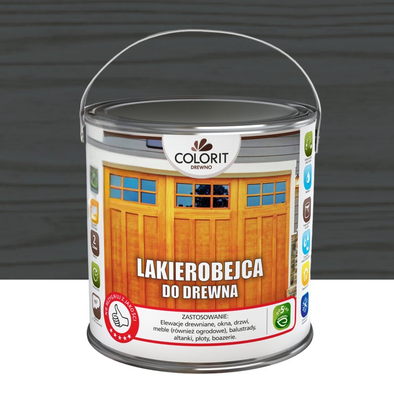 Lakierobejca do drewna antracyt 2.5 l Colorit