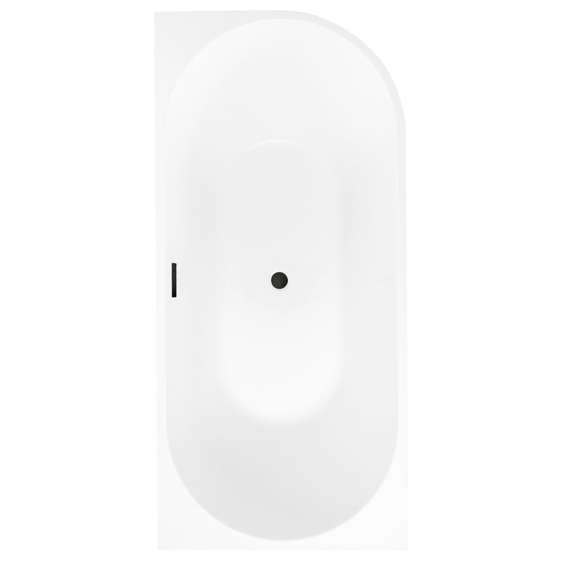 Wanna wolnostojąca przyścienna Pula 170x80 cm lewa czarny odpływ Corciano