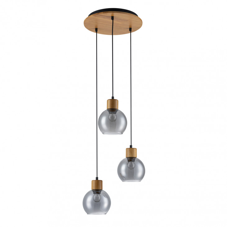 Lampa wisząca VELMA 3xE27 - drewniany