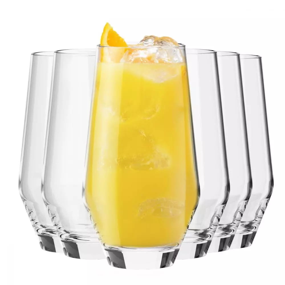 Szklanki Wysokie do Wody Soku Drinków Krosno Ray 6 szt 450 ml z Grubym Dnem