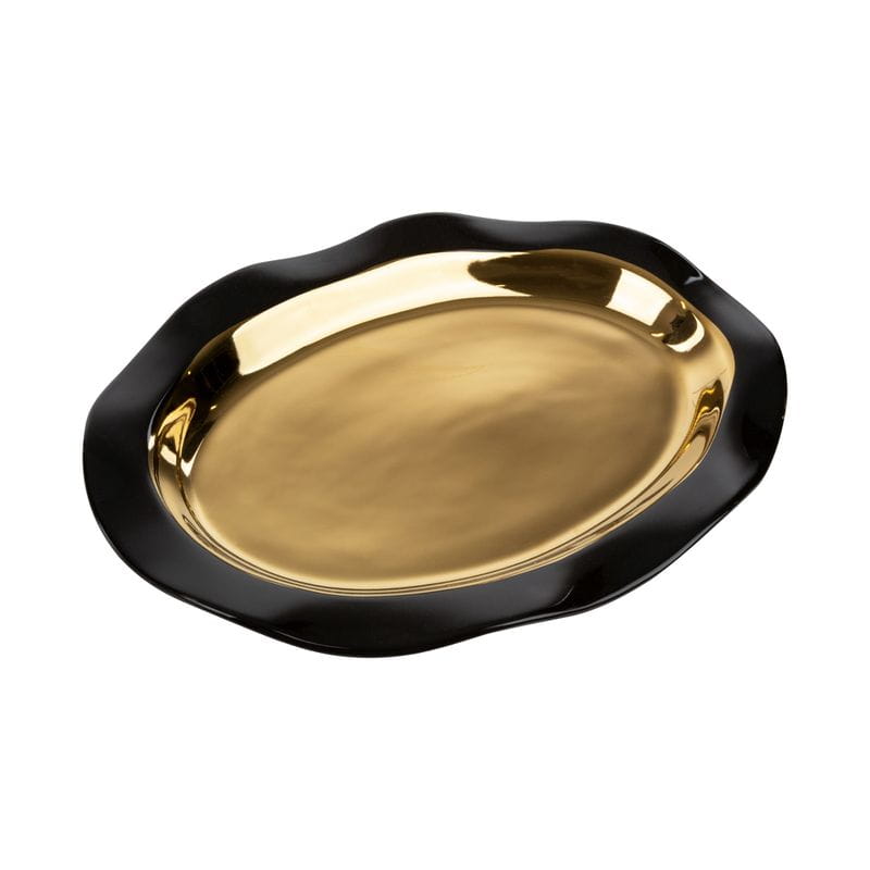 PATERA OZDOBNA TACKA TACA TALERZ 35X25X4 CM CZARNA