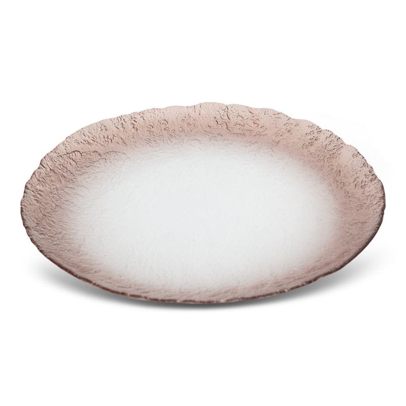 PATERA OZDOBNA TALERZ OKRĄGŁY SZKŁO 32X32 KREMOWA