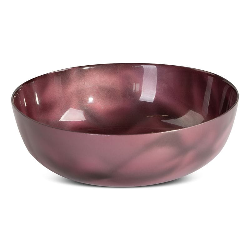 SZKLANA MISA DEKORACYJNA MISKA 27X9 CM BURGUNDOWA