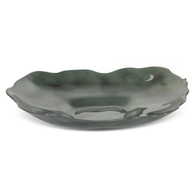 SZKLANA MISA DEKORACYJNA MISKA 30X28X5 CM ZIELONA