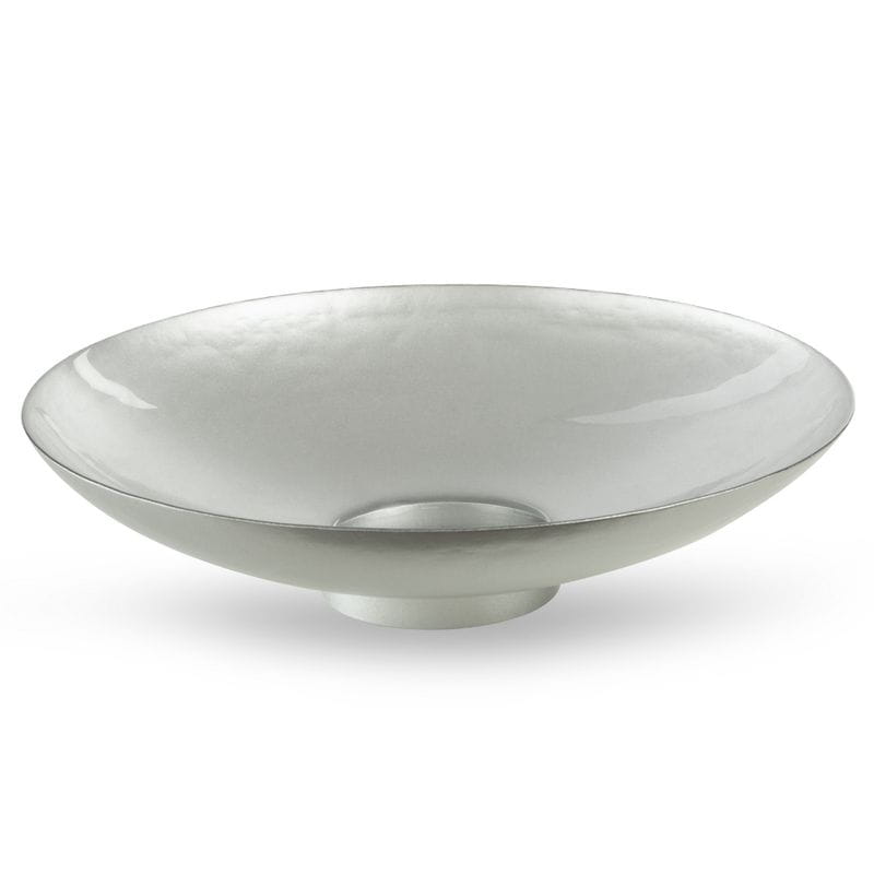 SZKLANA MISA DEKORACYJNA MISKA 35X9 CM SREBRNA