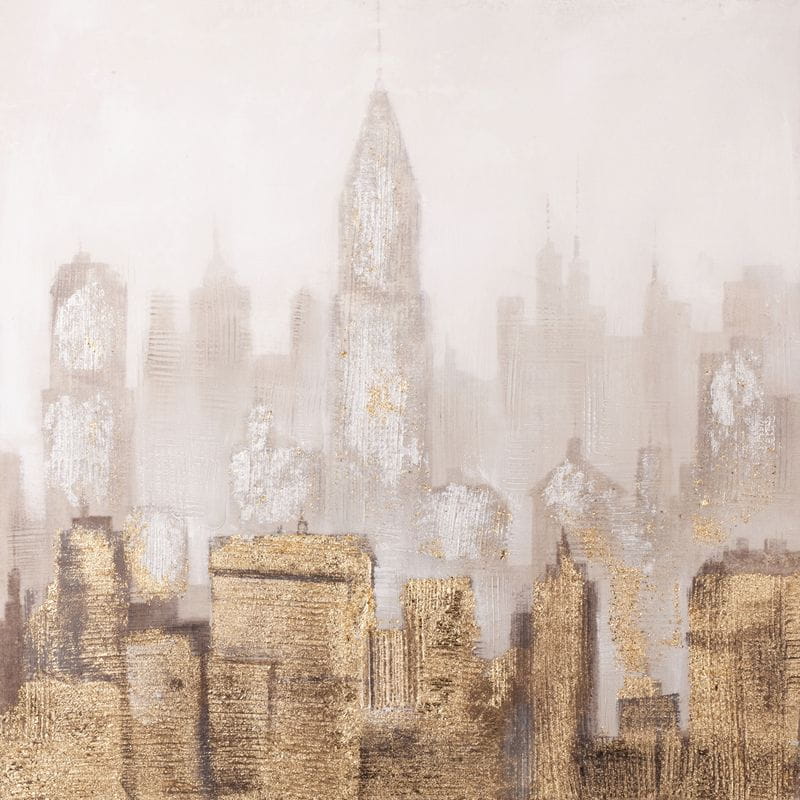 OBRAZ RĘCZNIE MALOWANY NA PŁÓTNIE WIOSKA 80X80 CM