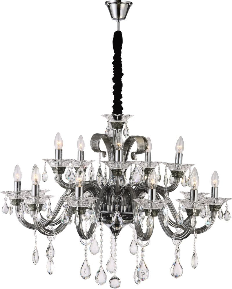 LAMPA Żyrandol Glamour 95X70-134 Srebrna