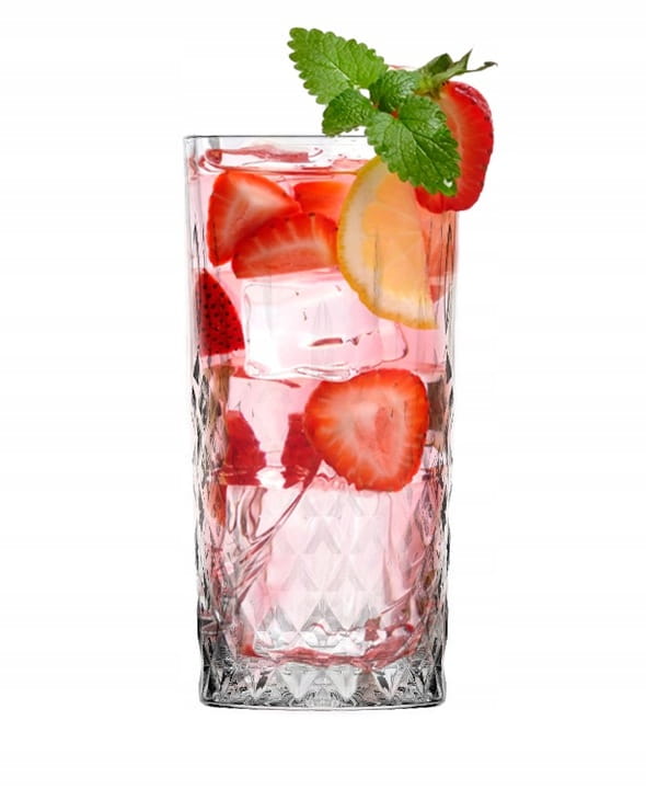 Ozdobna Szklanka do Wody Drinków Soków Koktajli Szlifowana 300 ml Classic