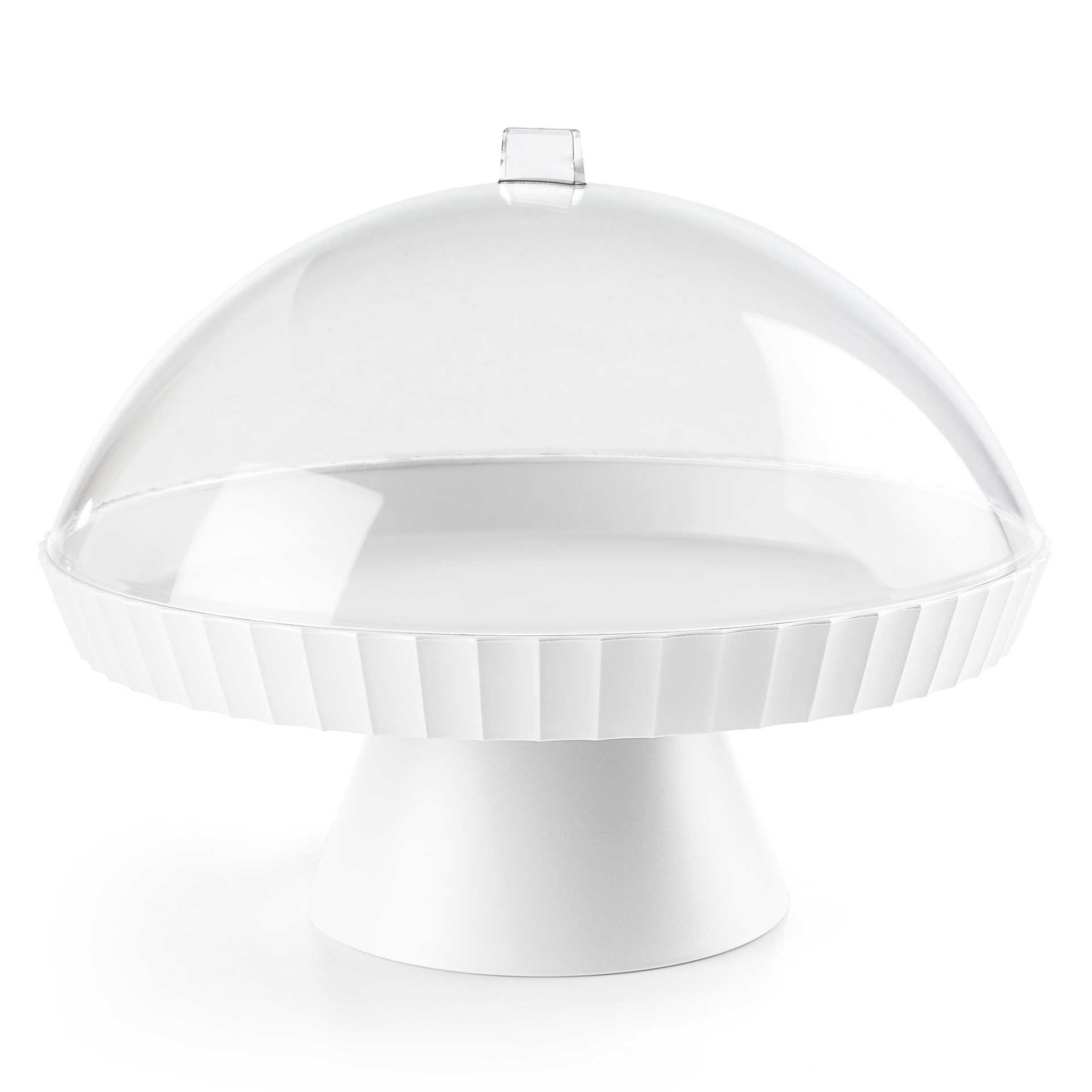 BLIM PLUS AGORA Patera do ciasta z pokrywą biała krystaliczny biały