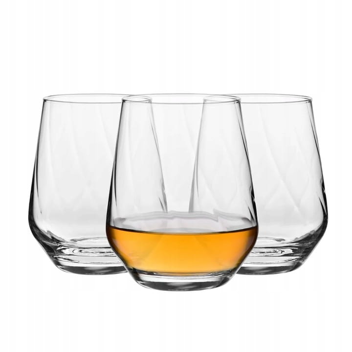 Szklanki Splendour Lumi Krosno 3 szt 400 ml do Napojów Whisky Ryflowane Optyk