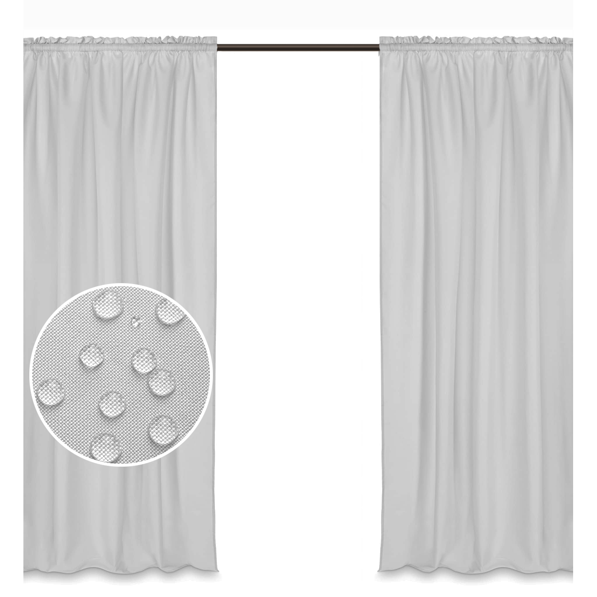 Zasłona Ogrodowa Wodoodporna Tarasowa na Taśmie Żabki Tunel Haczyki 140 x 250