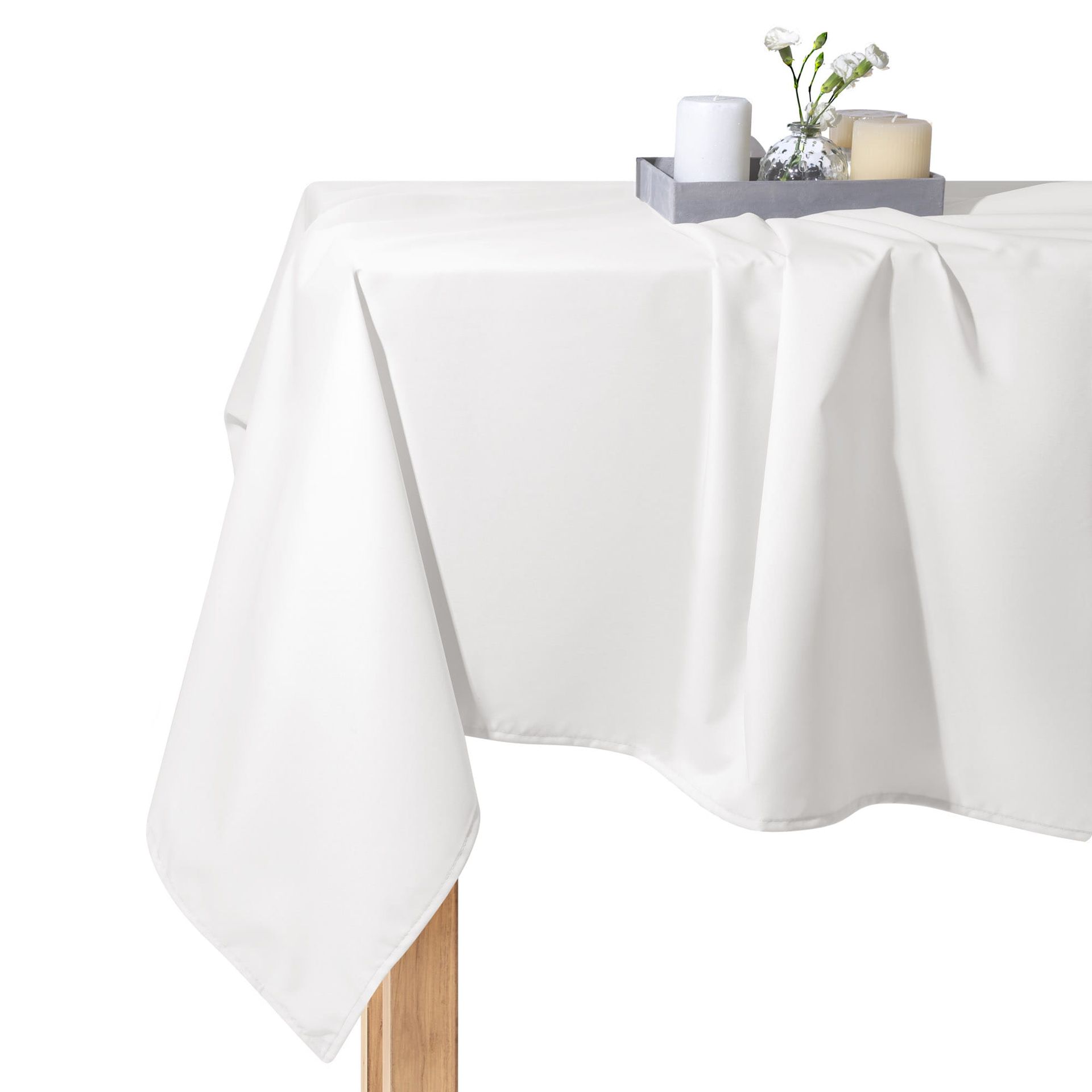 Biały Obrus Ogrodowy Wodoodporny 140x180 GAIA