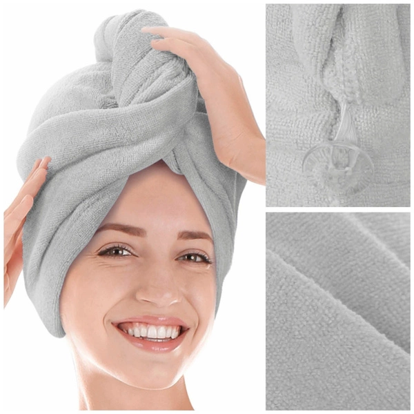 Turban 63 x 24 Ręcznik Active Mikrofibra Szary