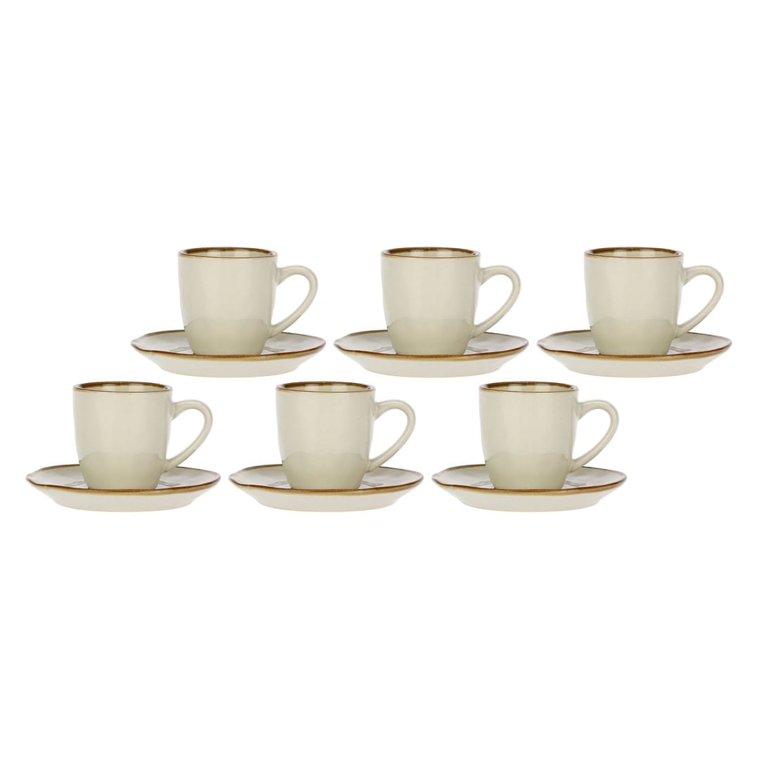 ROSE&TULIPANI CONCERTO AVORIO Zestaw 6 filiżanek do espresso 90 ml