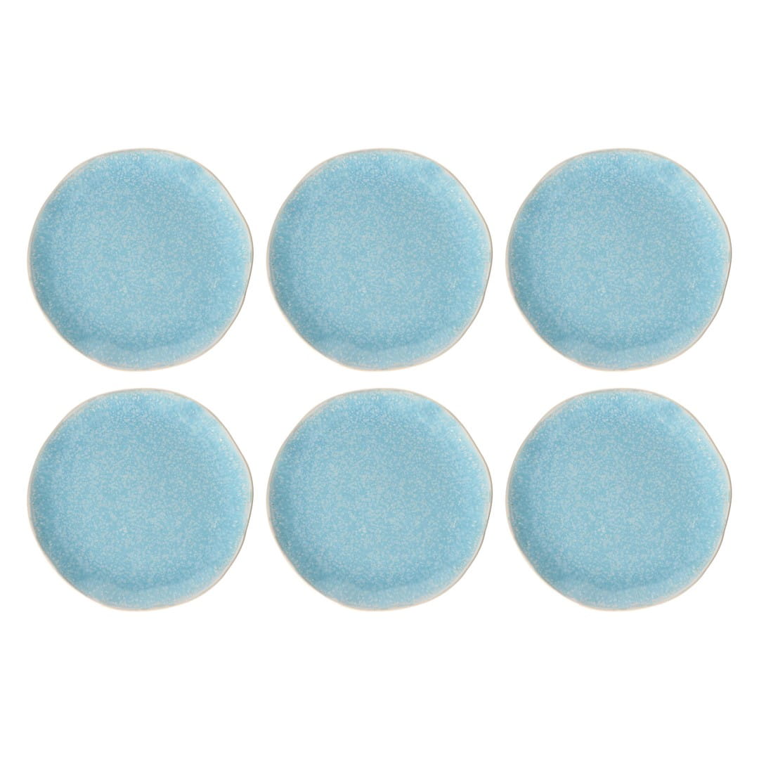 ROSE&TULIPANI CONCERTO FUSE AZZURRO Zestaw 6 talerzy do sałatek 22 cm