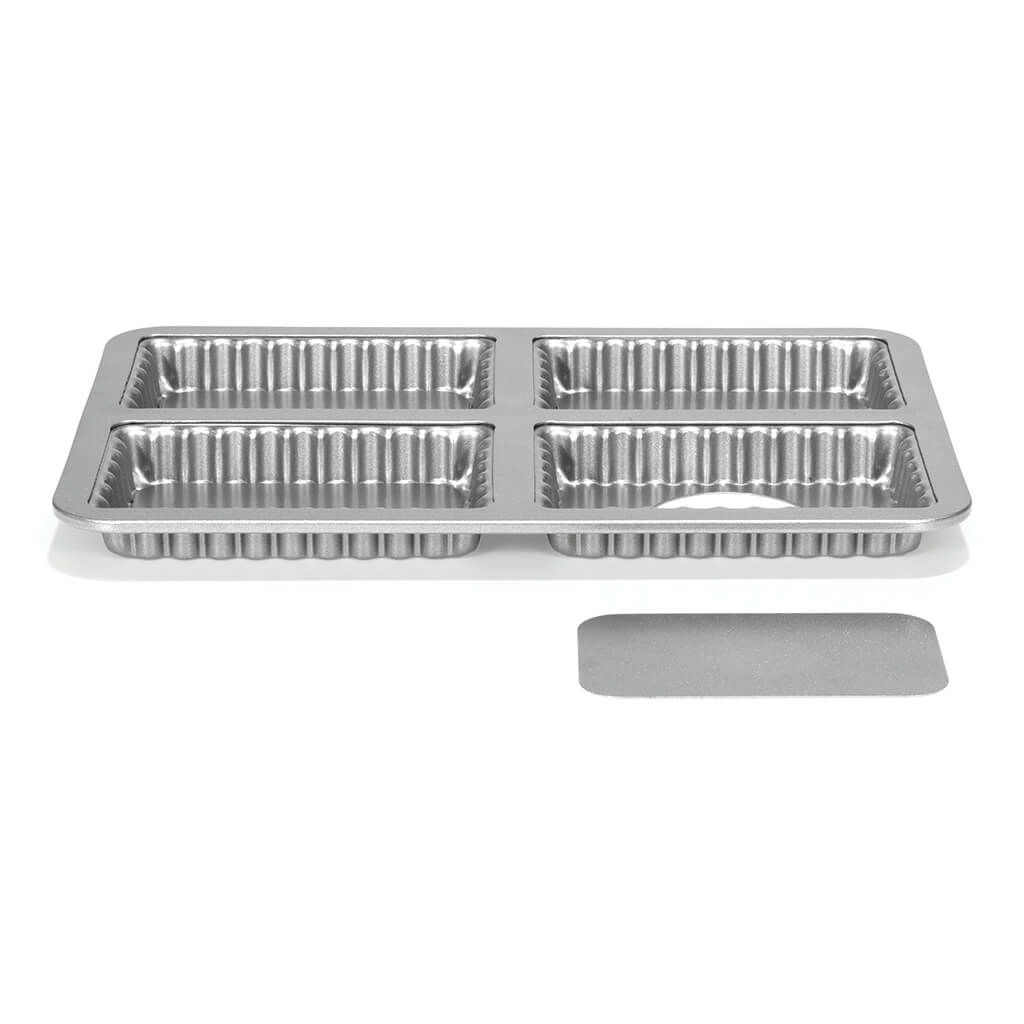 PATISSE SILVER-TOP Forma na 4 mini tarty/quiche z wyjmowanym dnem