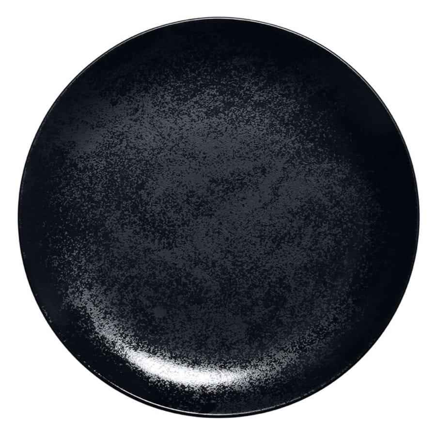 PORCELANA RAK KARBON Talerz płaski okrągły - Coupe 24 cm czarny