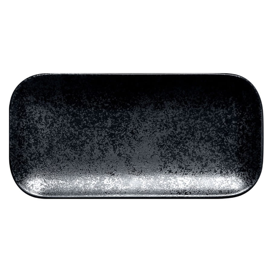 PORCELANA RAK KARBON Talerz prostokątny 22 x 11 cm czarny