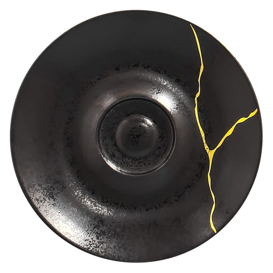 PORCELANA RAK KINTZOO Spodek 12 cm czarny/ złoty
