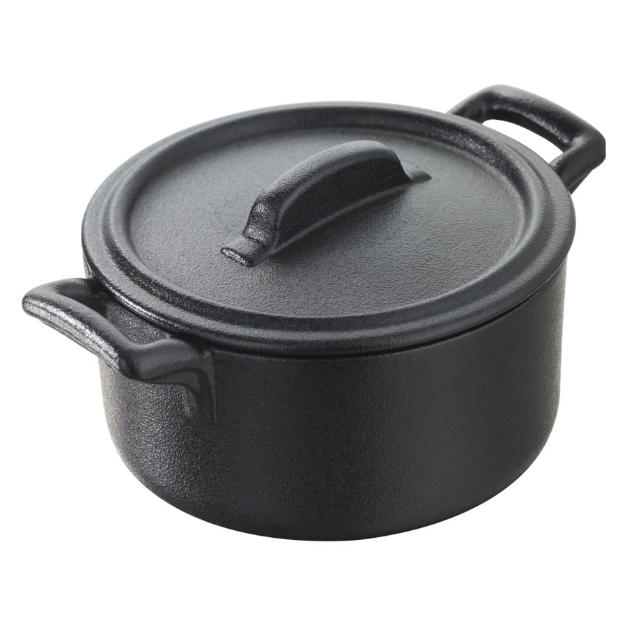 Revol BELLE CUISINE NOIR garnuszek z pokrywą 200 ml Cast iron style